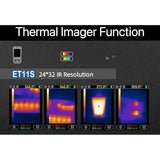 Four sample ET11S thermal images showing what a 24 × 32 sensor picture looks like