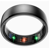 Close-up inside a black R10 ring showing the optical sensor windows lit green and red on the inner face