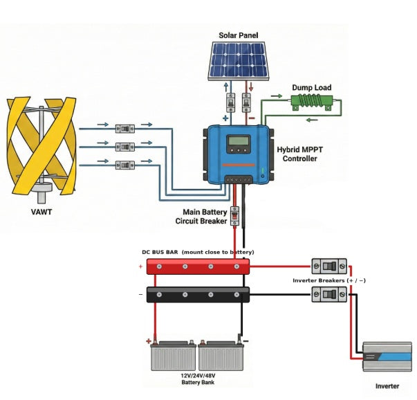 5kW - 10kW Wind & Solar Hybrid Charge Controller
