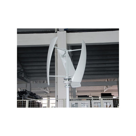 X-series helical vertical-axis turbine blade and hub detail in the factory - representative family photo