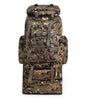 Front view of the brown digital camo pack with front webbing and base compartment
