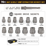 14pc Impact Extraction Socket Set, Bolt Nut Remover tools  BushLine