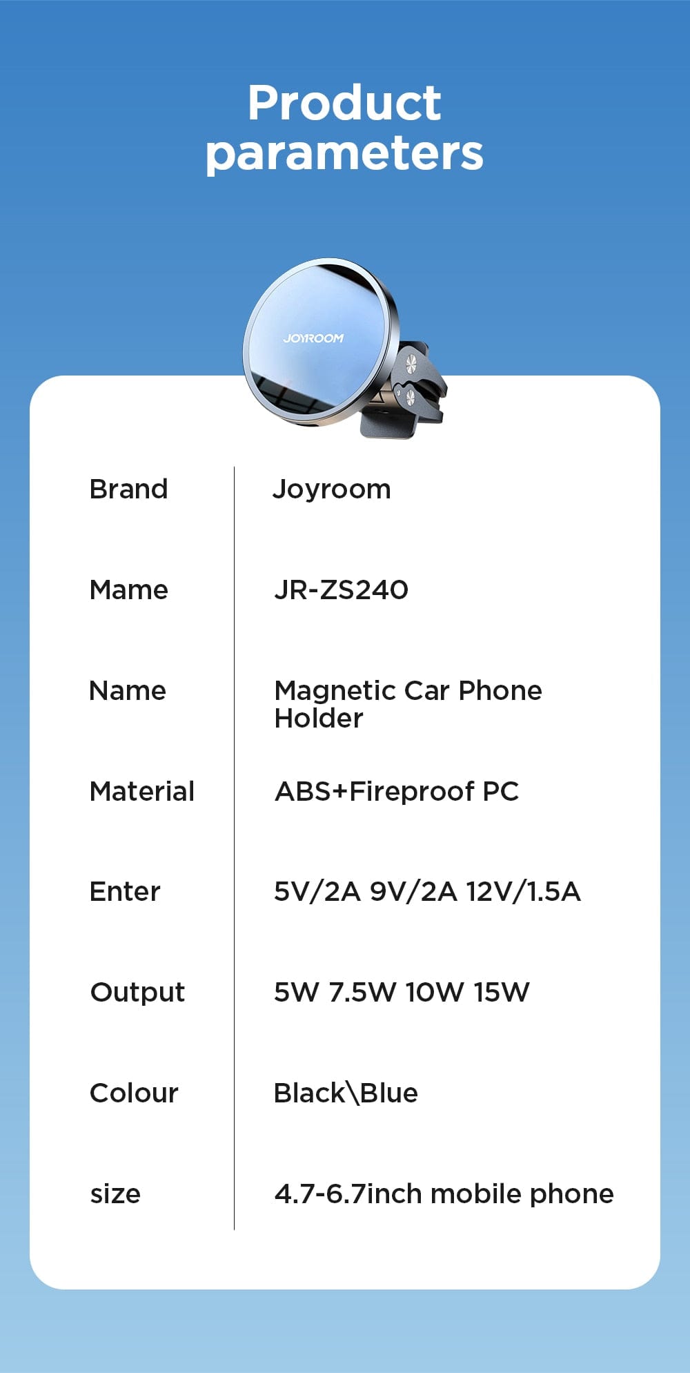 15W Magnetic Car Phone Holder Wireless Charger wifi & wireless  BushLine