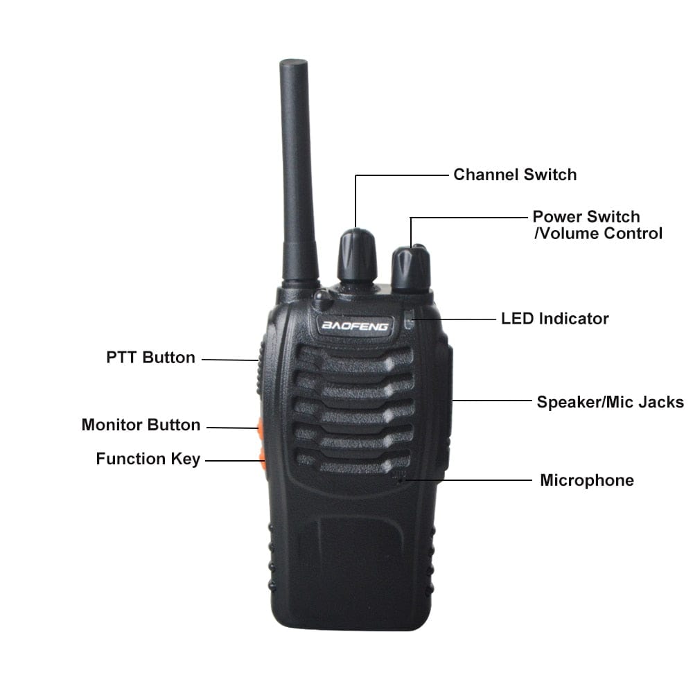 2 Peace set Walkie Talkie two way radio BF-88E Smart Technology  BushLine