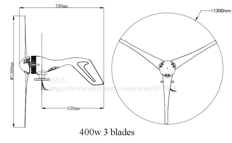 400W  Horizonal Wind Power Generator solar power  BushLine