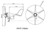 400W  Horizonal Wind Power Generator solar power  BushLine