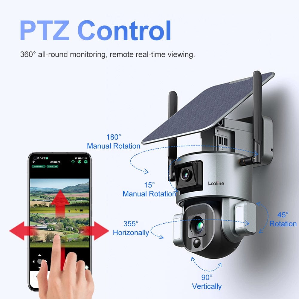 4K Audio Solar Security Camera AI Auto Tracking Security & Safety  BushLine