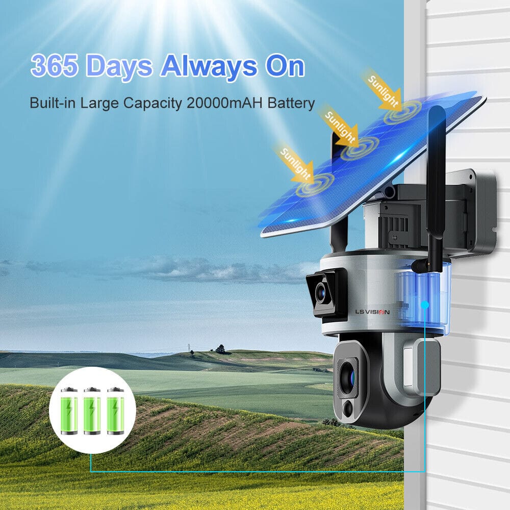 4K Audio Solar Security Camera AI Auto Tracking Security & Safety  BushLine
