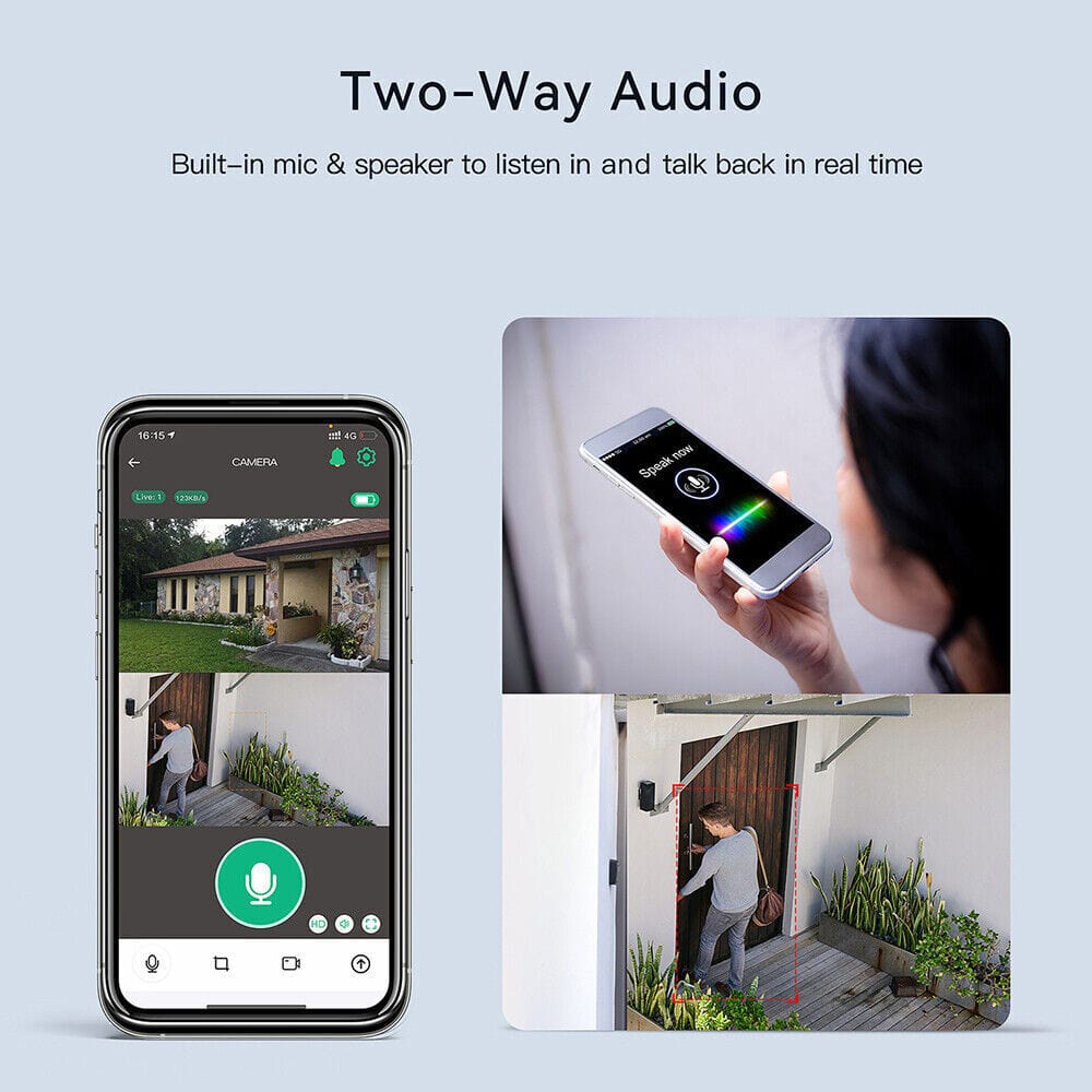 4K Audio Solar Security Camera AI Auto Tracking Security & Safety  BushLine
