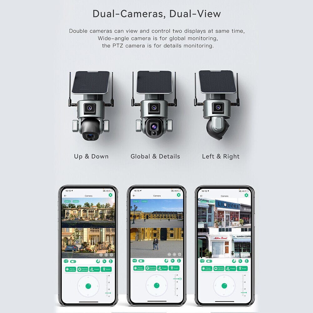 4K Audio Solar Security Camera AI Auto Tracking Security & Safety  BushLine