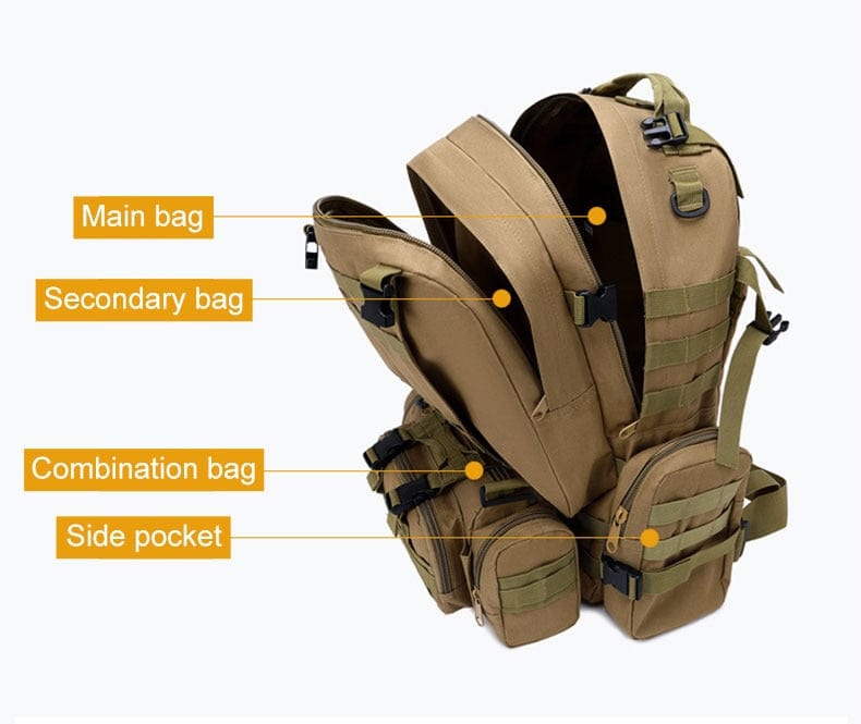 55L-70L Molle Tactical Backpack 4in1 BackPacks  