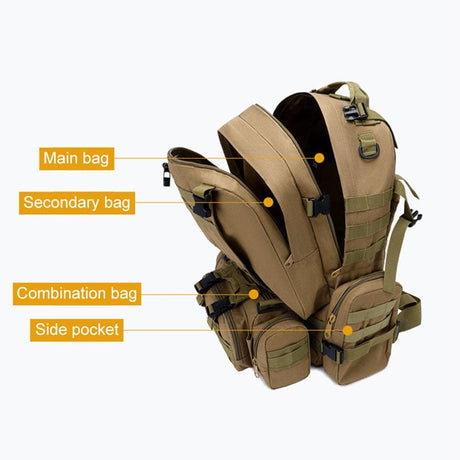 55L-70L Molle Tactical Backpack 4in1 BackPacks  