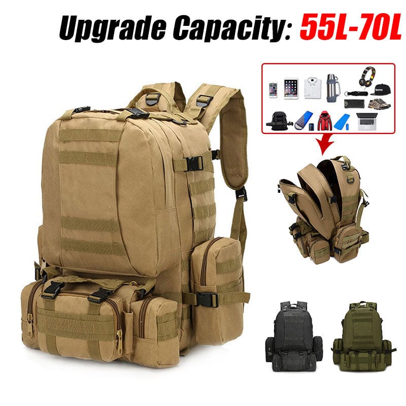 55L-70L Molle Tactical Backpack 4in1 BackPacks  