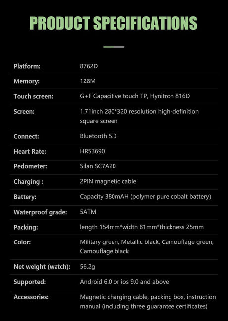 5ATM FC20 Ultra Smart Watch Carbon Watchs  