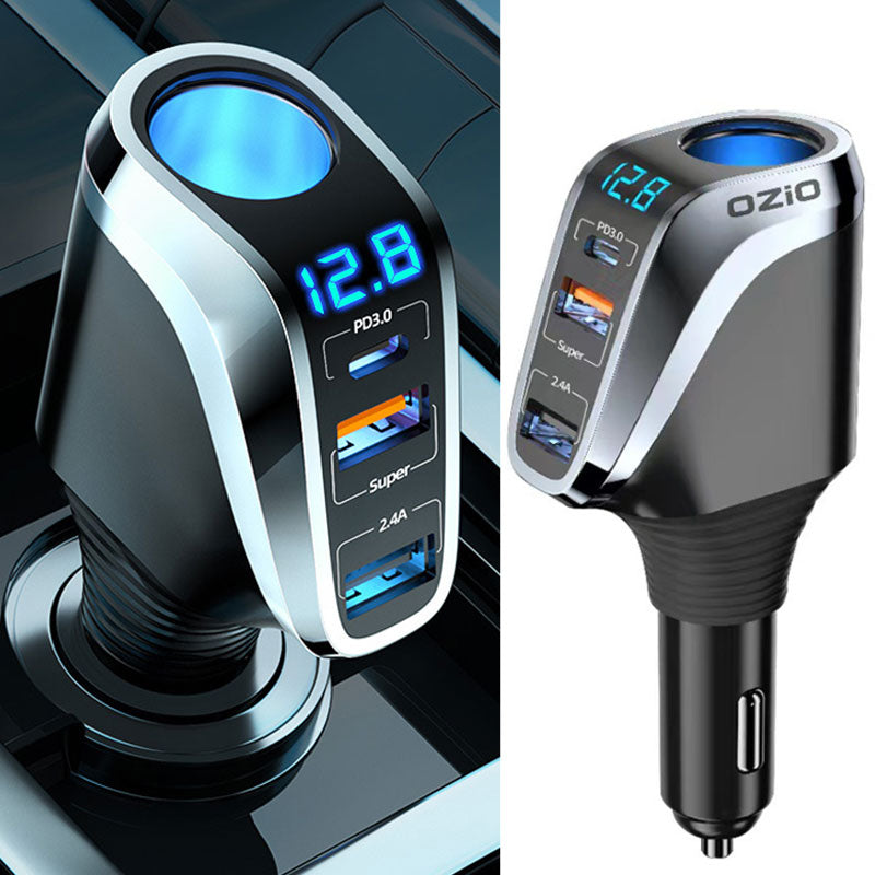 66W Super Fast Charge 1-to-3 Power to USB Automotive  