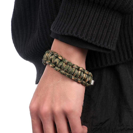 Adjustable Paracord Survival Wristband 23cm army surplus  BushLine