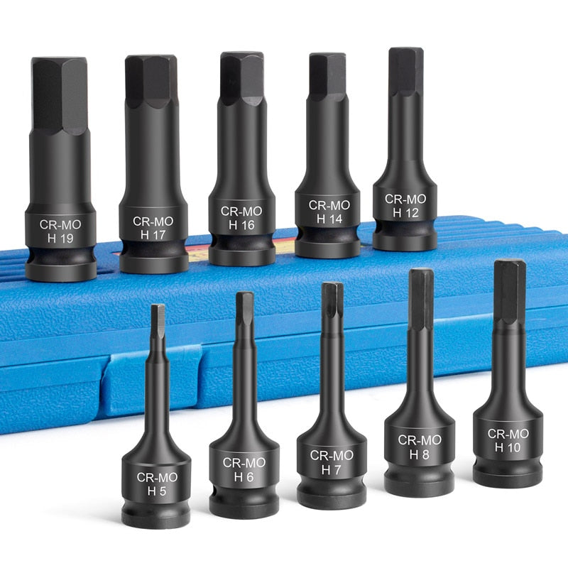 Allen Key 1/2" Impact Hex Head Bit Set Metric tools  BushLine