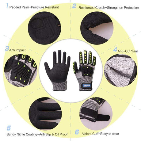 Anti Impact & Anti Cut Gloves Hi-Vis & Safety  