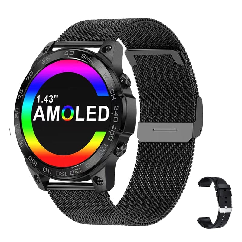 Bluetooth Smart Tracker Smartwatch 30mtr Depth Watchs BushLine black mesh