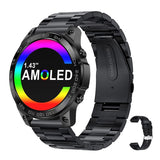 Bluetooth Smart Tracker Smartwatch 30mtr Depth Watchs BushLine black steel