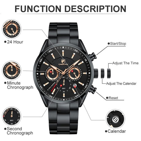 CHEETAH 1613G Casual Sport Chronograph Watch Quartz Watchs  