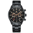 Black Gold colourway front-on: black bracelet, black dial, rose gold hands and markers