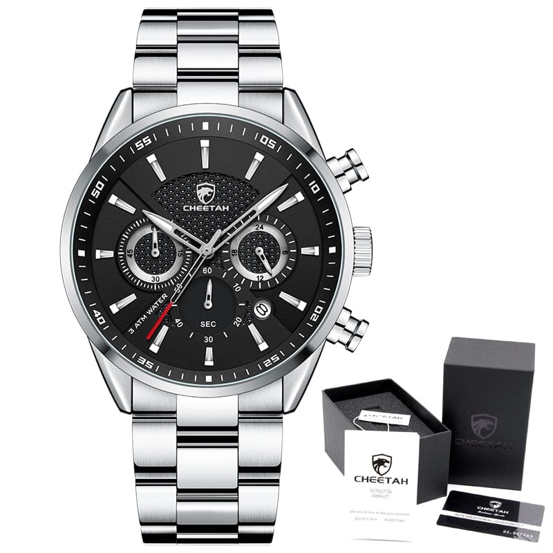 CHEETAH 1613G Casual Sport Chronograph Watch Quartz Watchs BushLine S B With Box