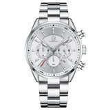 CHEETAH 1613G Casual Sport Chronograph Watch Quartz Watchs BushLine Silver White