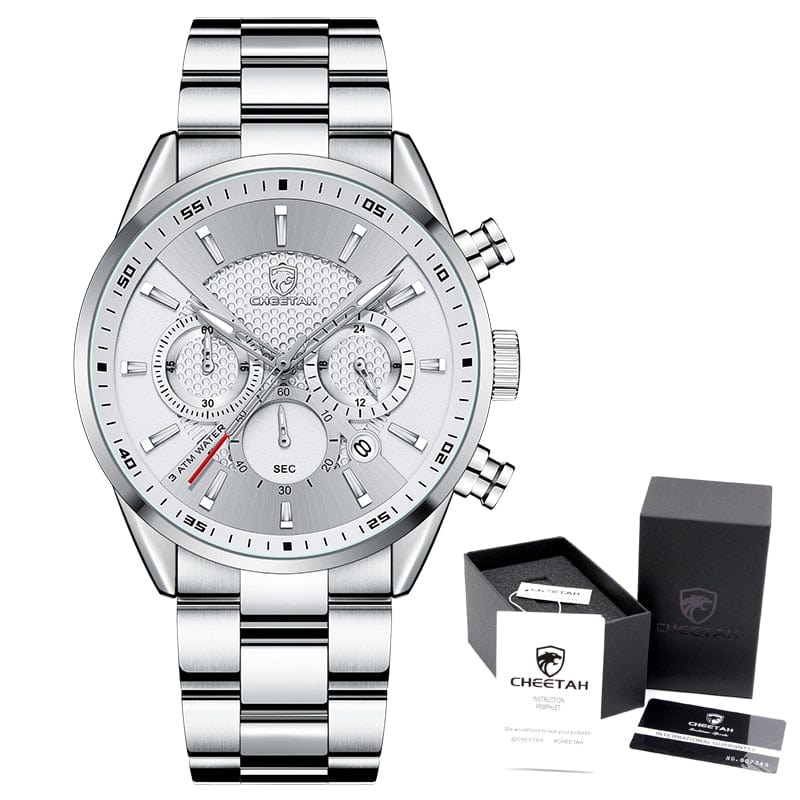 CHEETAH 1613G Casual Sport Chronograph Watch Quartz Watchs BushLine S W With Box