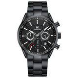 CHEETAH 1613G Casual Sport Chronograph Watch Quartz Watchs BushLine Black Silver