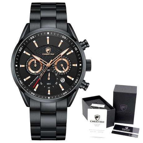 CHEETAH 1613G Casual Sport Chronograph Watch Quartz Watchs BushLine B RG With Box