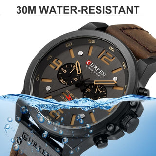 CURREN 8314 Waterproof Sport Watch Genuine Leather Watchs  