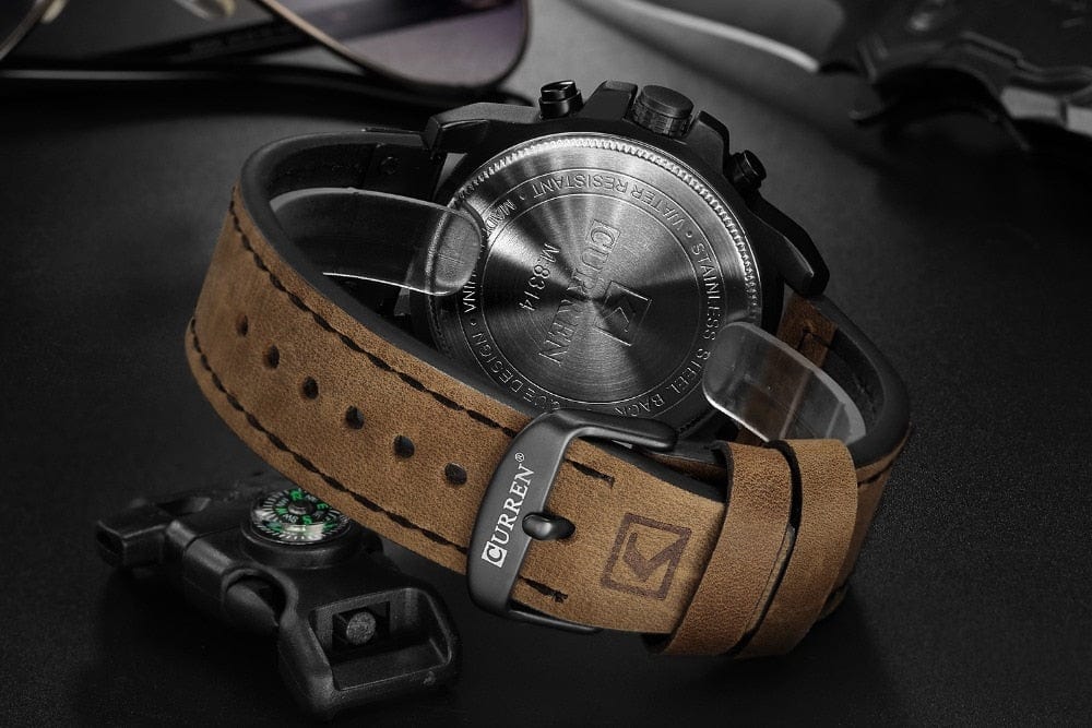 CURREN 8314 Waterproof Sport Watch Genuine Leather Watchs  BushLine