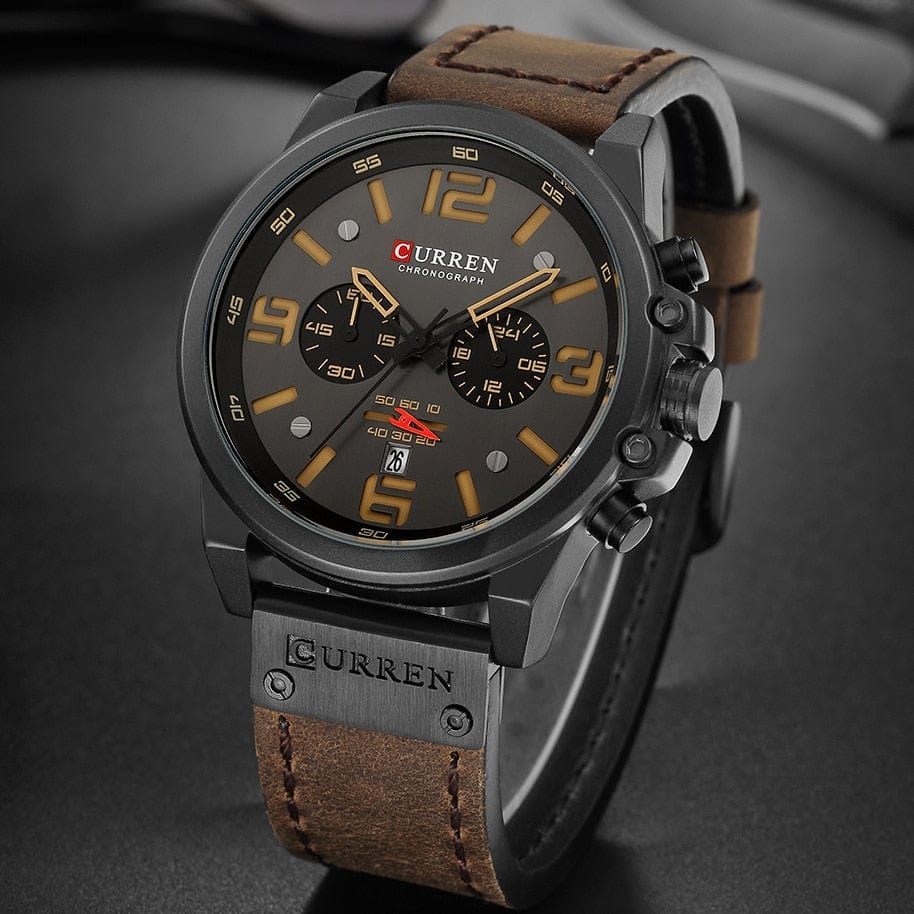CURREN 8314 Waterproof Sport Watch Genuine Leather Watchs  BushLine