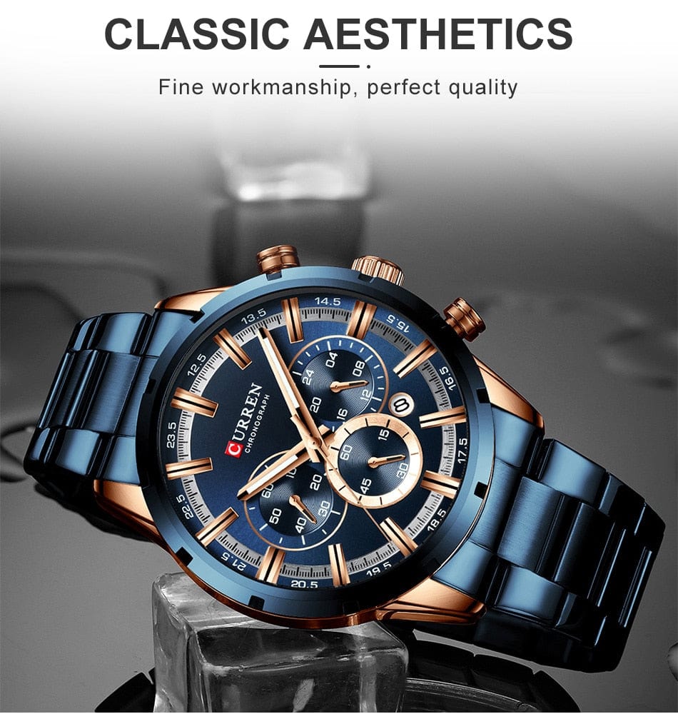 CURREN 8355 Luxury Sports Quartz Waterproof Watchs  BushLine