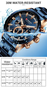 CURREN 8355 Luxury Sports Quartz Waterproof Watchs  BushLine