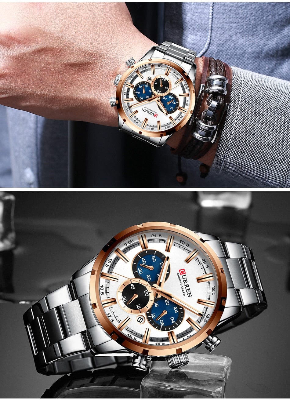 CURREN 8355 Luxury Sports Quartz Waterproof Watchs  BushLine