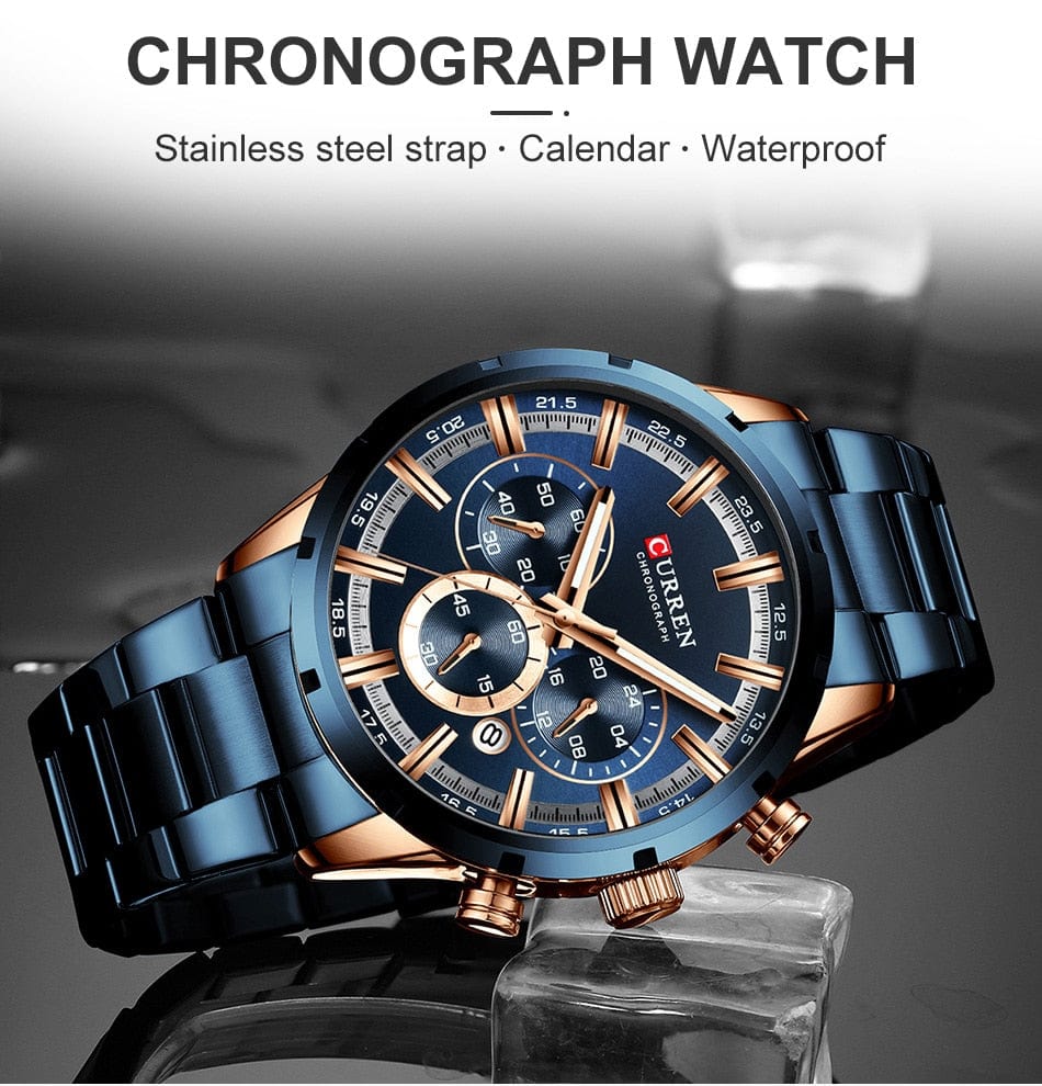 CURREN 8355 Luxury Sports Quartz Waterproof Watchs  BushLine
