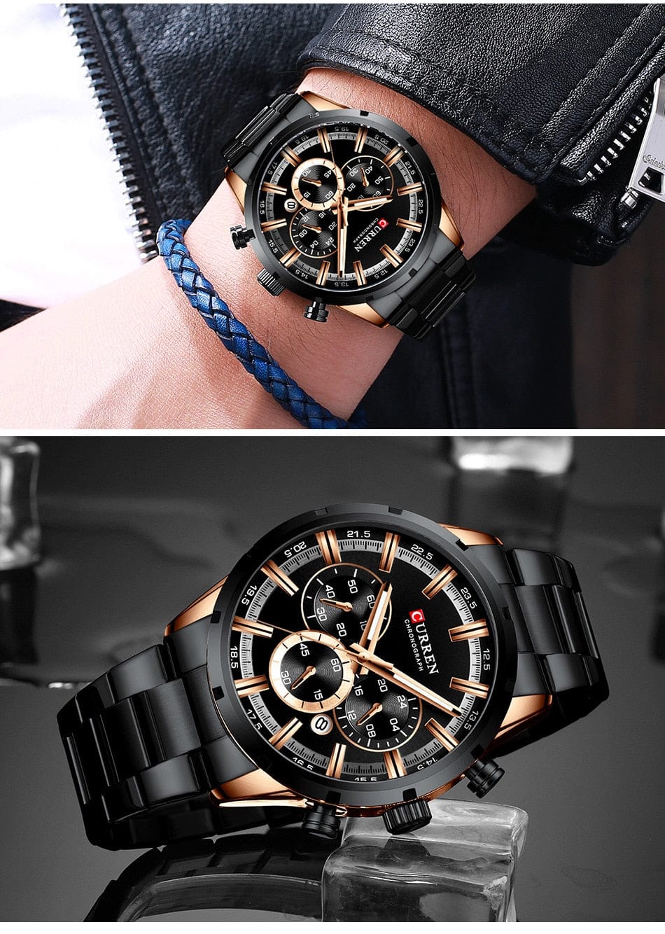 CURREN 8355 Luxury Sports Quartz Waterproof Watchs  BushLine