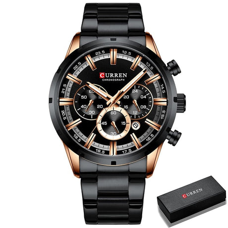 CURREN 8355 Luxury Sports Quartz Waterproof Watchs BushLine Silver Blue