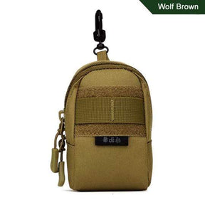 Wolf Brown colourway front view with cord zip pulls and swivel snap hook above