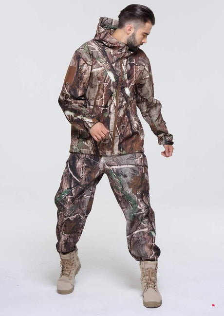 Camouflage Hooded Fleece + Pants Combo jackets  