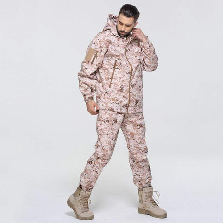 Camouflage Hooded Fleece + Pants Combo jackets  