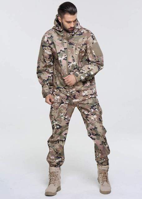 Camouflage Hooded Fleece + Pants Combo jackets  