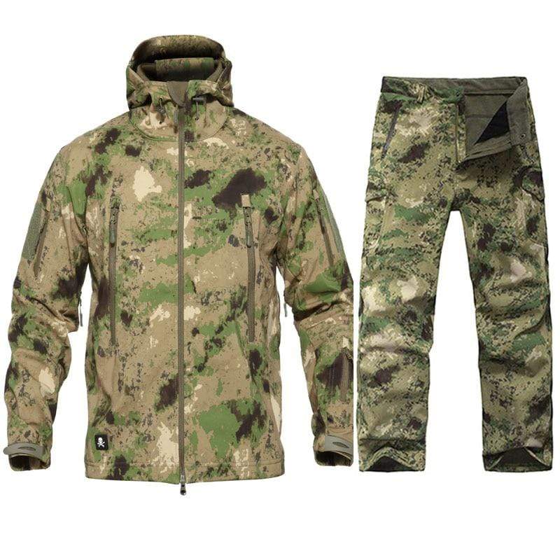 Camouflage Hooded Fleece + Pants Combo jackets  