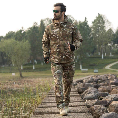 Camouflage Hooded Fleece + Pants Combo jackets  BushLine