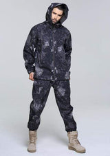 Camouflage Hooded Fleece + Pants Combo jackets BushLine Black Snake S