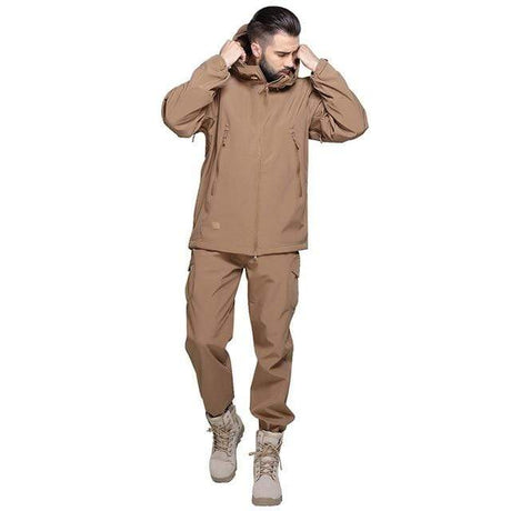 Camouflage Hooded Fleece + Pants Combo jackets BushLine Sand S