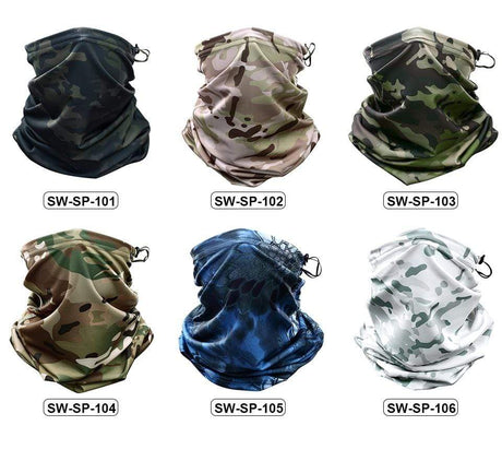 Camouflage Neck &  Face Sun Germ Shield Outdoor Clothing  