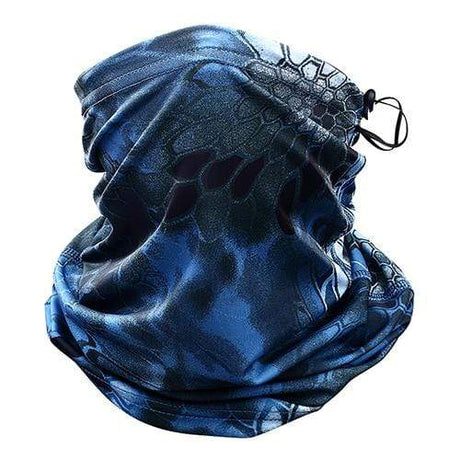 Camouflage Neck & Face Sun Germ Shield Outdoor Clothing BushLine Blue